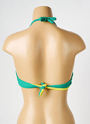 Haut de maillot de bain fermeture liens à nouer haut soutien-gorge moulé vert VERDISSIMA femme
