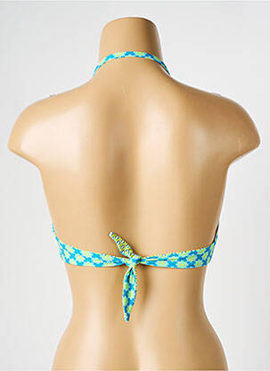 Haut de maillot de bain fermeture liens à nouer haut soutien-gorge balconnet bleu VERDISSIMA femme