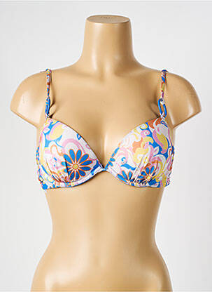 Haut de maillot de bain fermeture liens à nouer haut soutien-gorge moulé bleu VERDISSIMA femme
