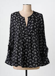 Blouse imprimé fantaisie manches longues noir ARELINE femme
