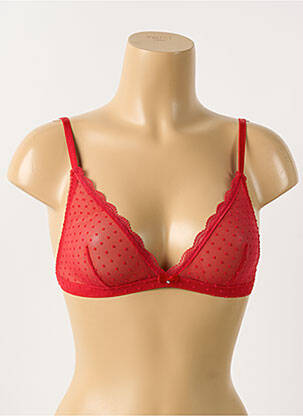 Soutien-gorge sans armature haut triangles rouge VERDISSIMA femme
