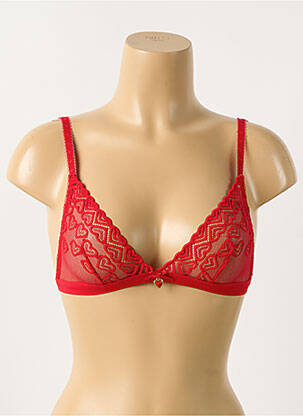 Soutien-gorge sans armature haut triangles rouge VERDISSIMA femme