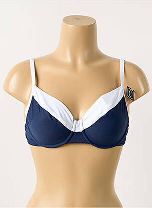 Haut de maillot de bain stretch haut soutien-gorge emboitant bleu SUN PLAYA femme