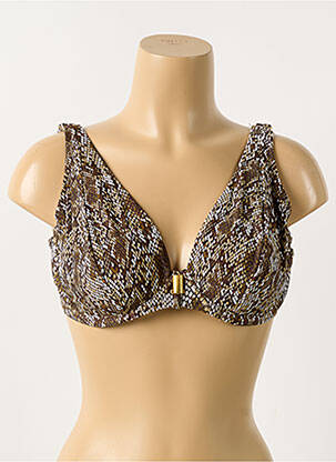 Haut de maillot de bain stretch haut soutien-gorge emboitant marron DEIDAD femme