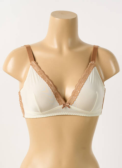 Soutien-gorge bretelles élastiquées ajustables haut triangles beige VERDISSIMA femme