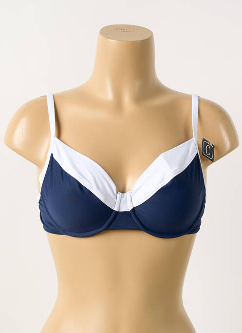 Haut de maillot de bain stretch haut soutien-gorge emboitant bleu SUN PLAYA femme
