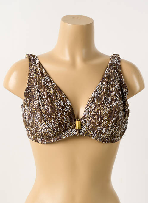 Haut de maillot de bain stretch haut soutien-gorge emboitant marron DEIDAD femme