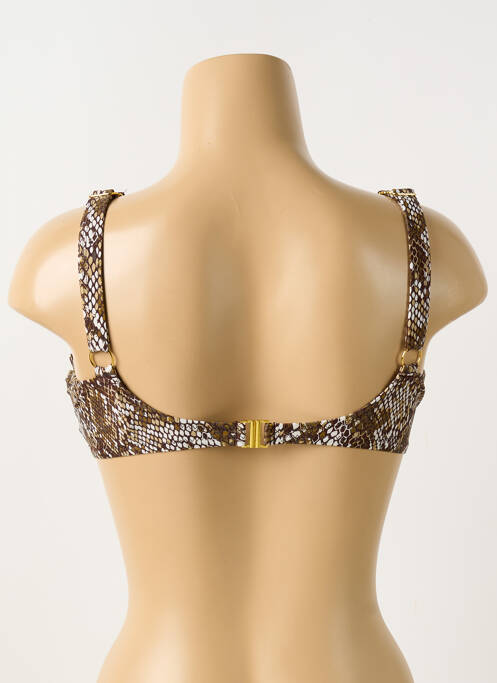 Haut de maillot de bain stretch haut soutien-gorge emboitant marron DEIDAD femme