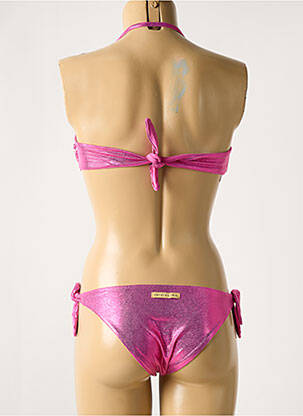 Maillot de bain 2 pièces stretch haut bandeau rose VERDISSIMA femme