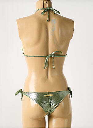 Maillot de bain 2 pièces stretch haut triangles vert VERDISSIMA femme