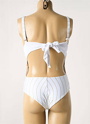 Maillot de bain 1 pièce imprimé fantaisie haut soutien-gorge moulé blanc SUN PLAYA femme