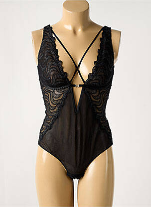 Body lingerie fermeture agrafe noir LOUISA BRACQ femme