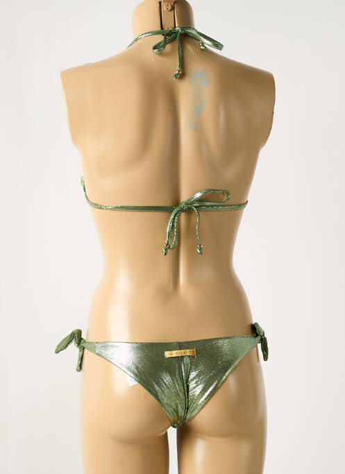 Maillot de bain 2 pièces stretch haut triangles vert VERDISSIMA femme