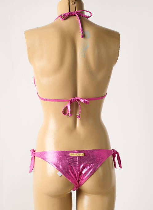 Maillot de bain 2 pièces stretch haut triangles rose VERDISSIMA femme