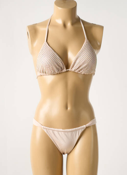 Maillot de bain 2 pièces haut triangles haut triangles beige VERDISSIMA femme