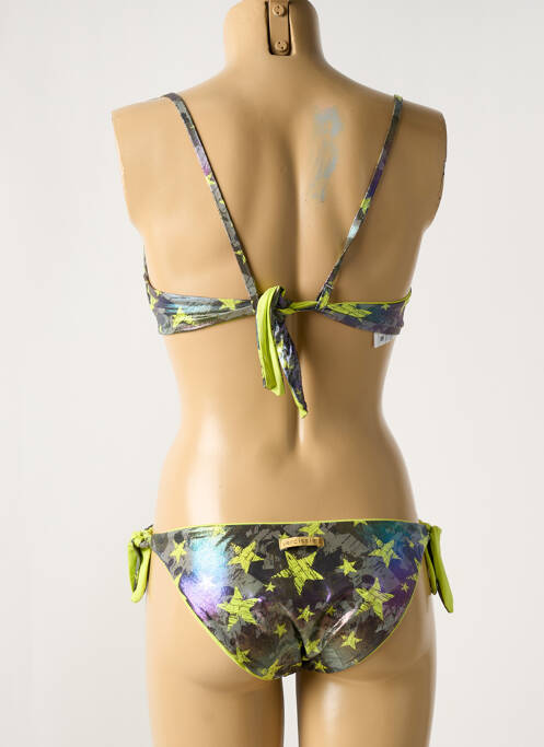 Maillot de bain 2 pièces avec armature haut triangles vert VERDISSIMA femme