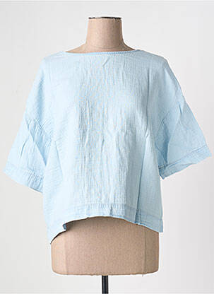 Blouse manches courtes bleu SACRÉCOEUR femme