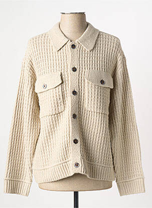 Gilet manches longues fermeture boutonnée sur le devant beige OBEY femme