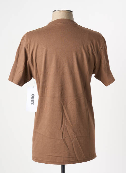 T-shirt coupe droite manches courtes marron OBEY homme