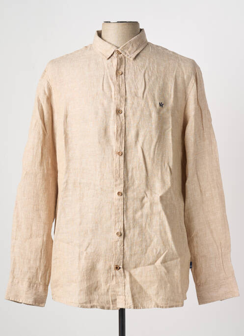 Chemise manches longues coupe droite beige KRONSTADT homme