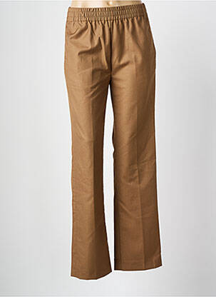 Pantalon droit tissage popeline taille normale marron OLAF femme