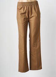 Pantalon droit tissage popeline taille normale marron OLAF femme