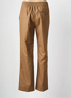 Pantalon droit tissage popeline taille normale marron OLAF femme