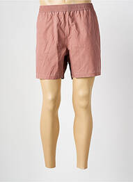 Short de bain tissage popeline marron LACOSTE homme