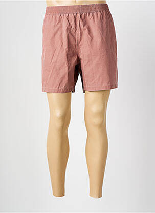 Short de bain tissage popeline marron LACOSTE homme