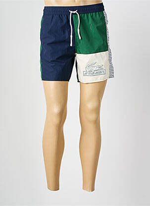Short de bain tissage popeline bleu LACOSTE homme
