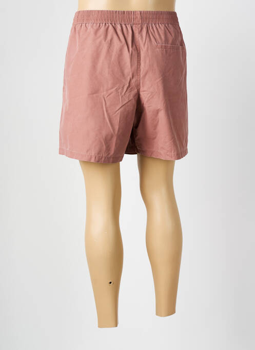 Short de bain tissage popeline marron LACOSTE homme