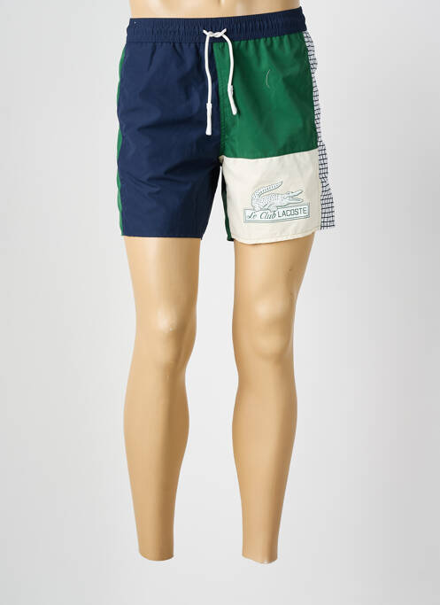 Short de bain tissage popeline bleu LACOSTE homme