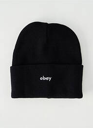 Bonnet broderie noir OBEY homme