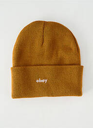 Bonnet broderie marron OBEY homme