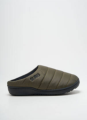 Chaussons/pantoufles tissage satiné bout rond vert SUBU unisexe