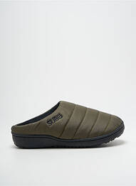 Chaussons/pantoufles tissage satiné bout rond vert SUBU unisexe