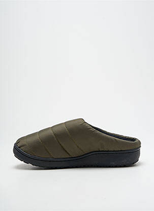 Chaussons/pantoufles tissage satiné bout rond vert SUBU unisexe