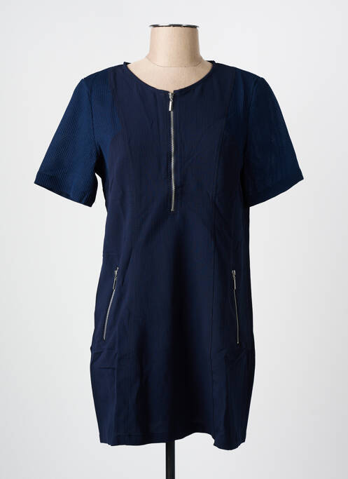 Robe courte manches courtes manches courtes bleu ARELINE femme