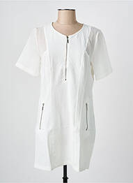 Robe courte manches courtes manches courtes blanc ARELINE femme