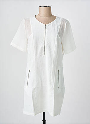 Robe courte manches courtes manches courtes blanc ARELINE femme