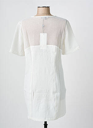 Robe courte manches courtes manches courtes blanc ARELINE femme