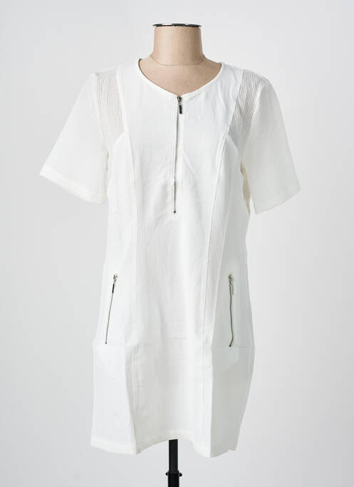 Robe courte manches courtes manches courtes blanc ARELINE femme