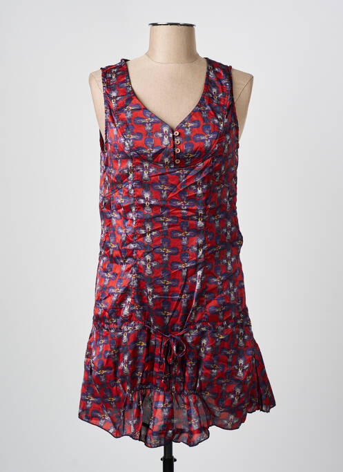 Robe courte sans manche sans manche rouge ARELINE femme
