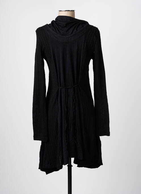 Robe mi-longue manches longues manches longues noir ARELINE femme