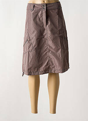 Jupe mi-longue coupe droite marron ARELINE femme