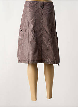 Jupe mi-longue coupe droite marron ARELINE femme