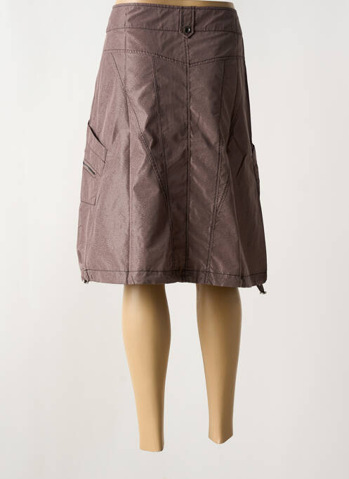 Jupe mi-longue coupe droite marron ARELINE femme