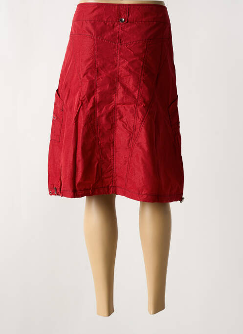 Jupe mi-longue coupe droite rouge ARELINE femme