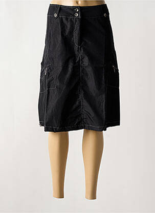 Jupe mi-longue coupe droite noir ARELINE femme