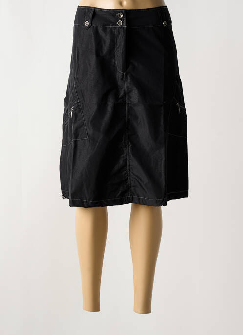 Jupe mi-longue coupe droite noir ARELINE femme